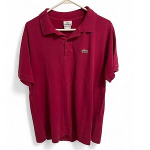 Lacoste Red Polo Shirt Classic Fit Pique Cotton